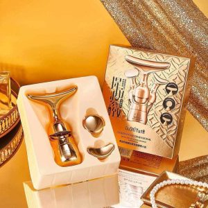 3 In 1 Face Neck Facial Eye Massager (Golden)